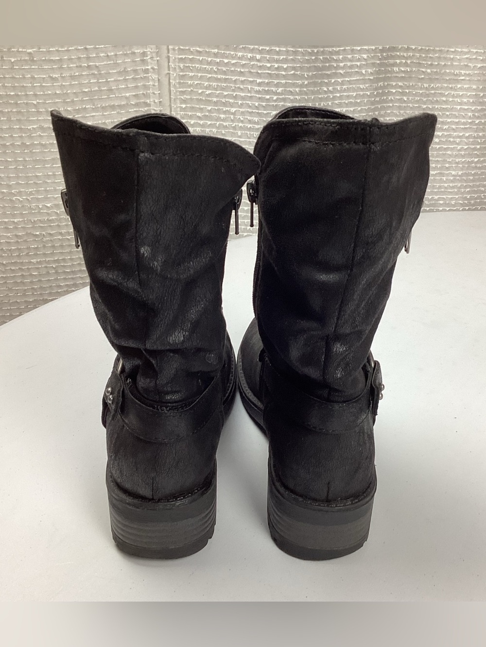 Carlos By Carlos Santana Seth Black Faux Leather Moto Boots Women’s Size 8.5 - Picture 6 of 8